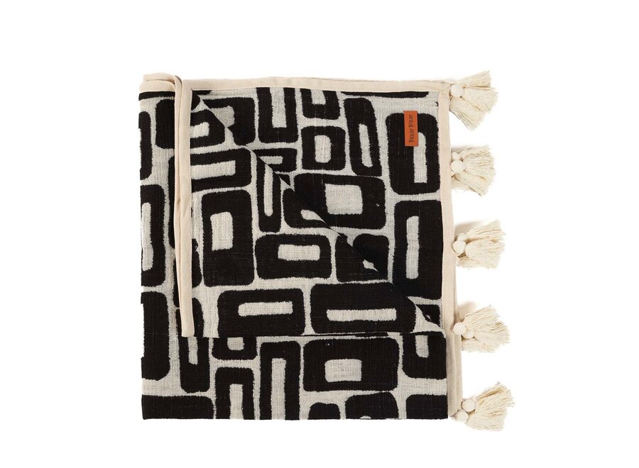 The Aztec Bed Throw - Natural Black