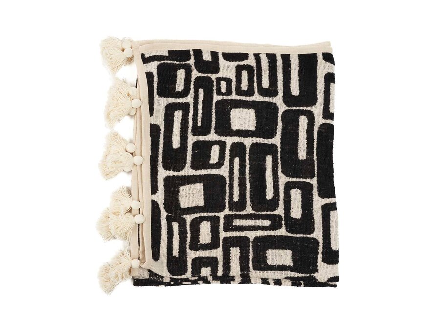 The Aztec Bed Throw - Natural Black