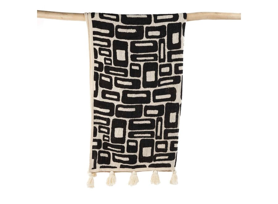 The Aztec Bed Throw - Natural Black