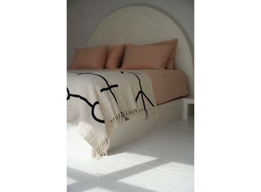 De Evil Eye Bedsprei - Naturel Zwart