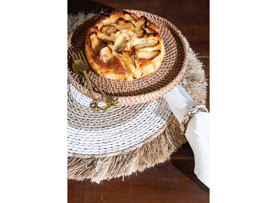 The Seagrass Raffia Placemat - Natural White