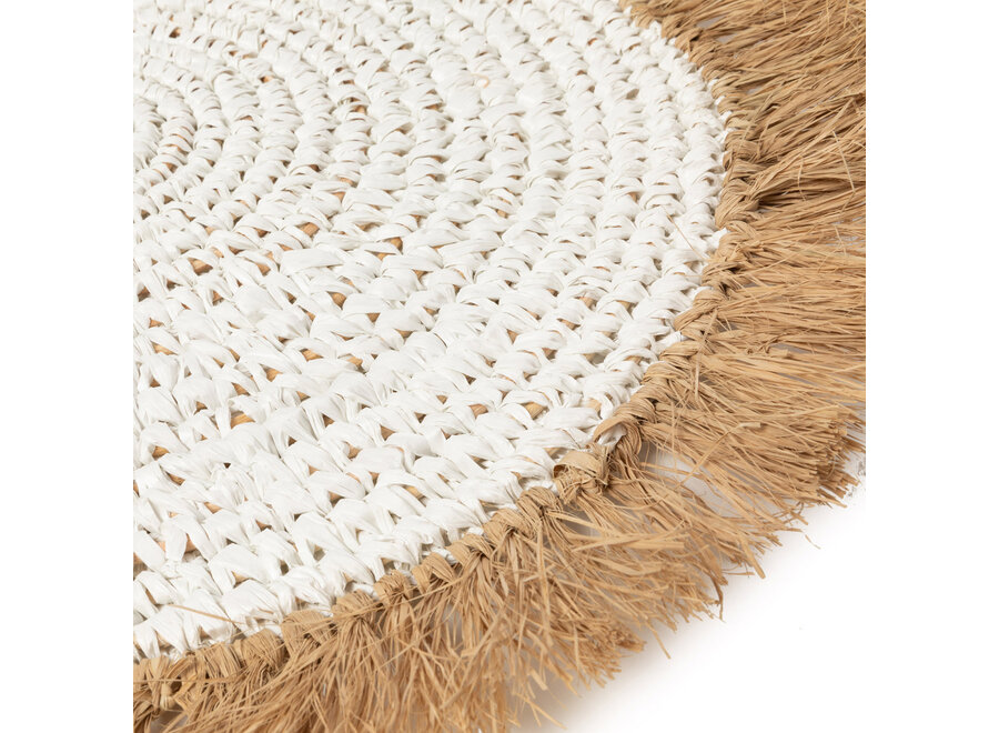 The Water Hyacinth Raffia Placemat - White Natural