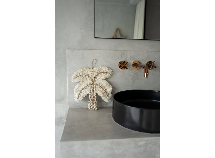 De Katoen & Schelpen Palmboom - Wit Naturel