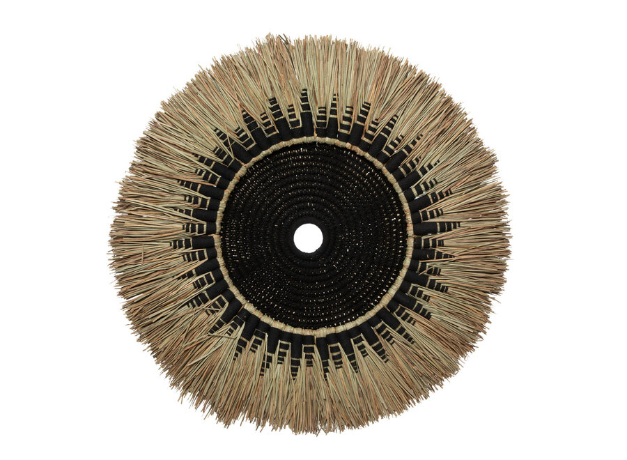 Die Raffia Makramee Wanddekoration - Natur Schwarz
