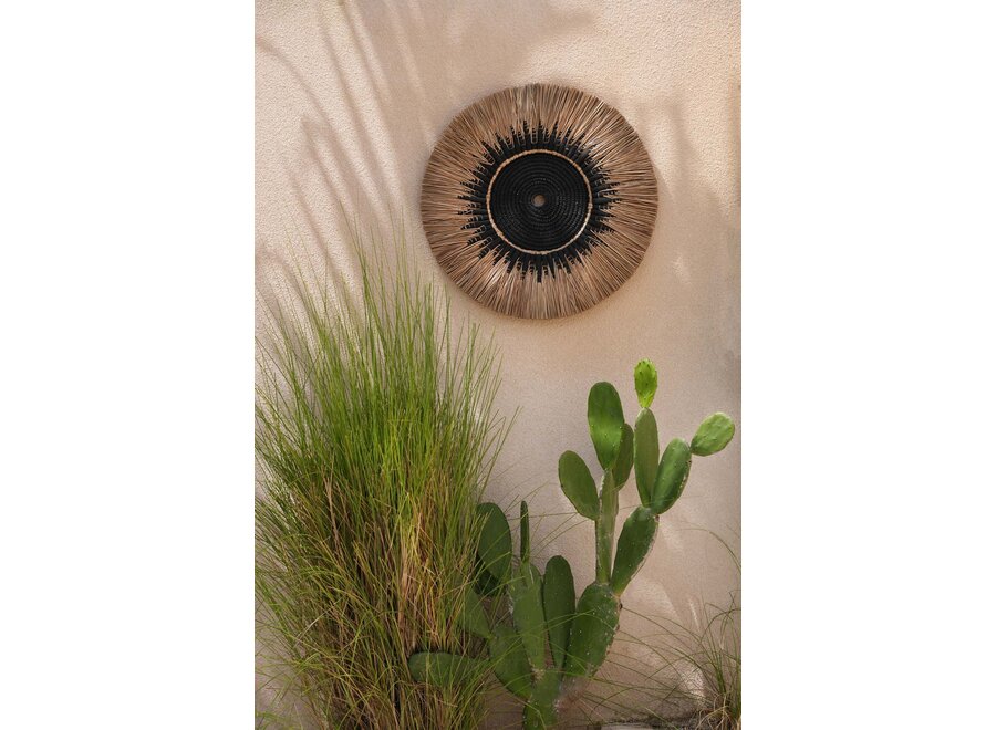 De Raffia Macramé Muurdecoratie - Naturel Zwart