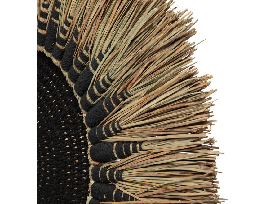 Die Raffia Makramee Wanddekoration - Natur Schwarz
