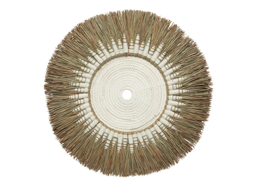 Die Raffia Makramee Wanddekoration - Natur Weiß