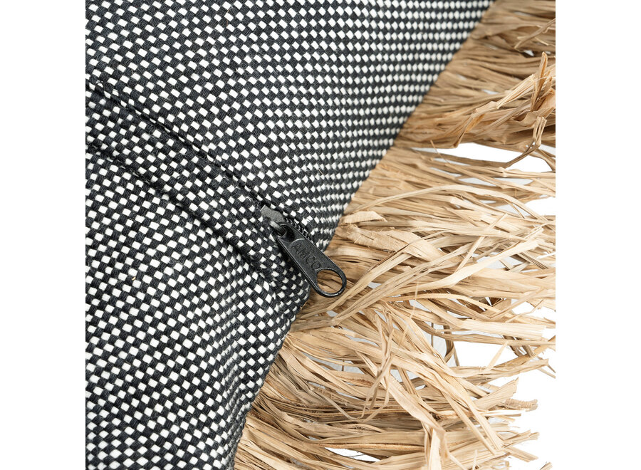 De Cotton Bonita Kussenhoes - Zwart Naturel - 40x40