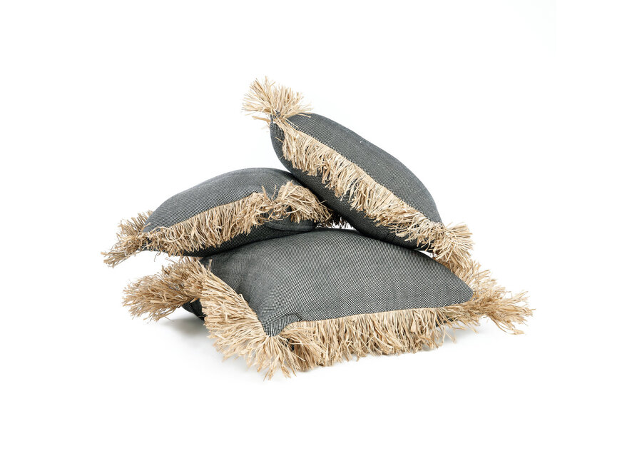 Housse De Coussin Cotton Bonita - Noir Naturel - 40x40