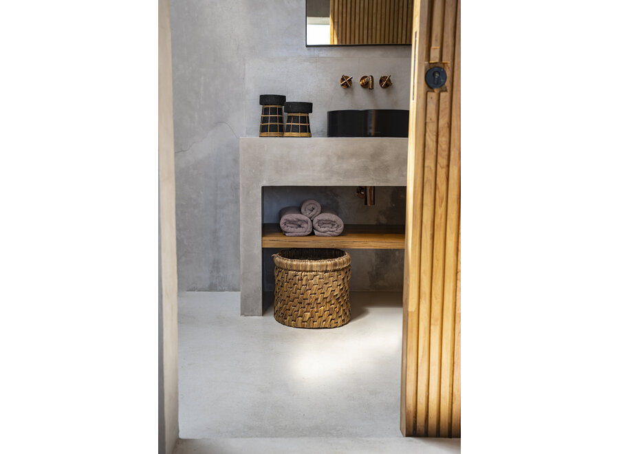 De Serene Kaarsenhouder - Zwart Naturel - L