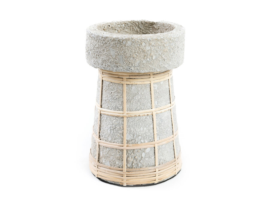 Le Bougeoir Serene - Béton Gris Naturel - L