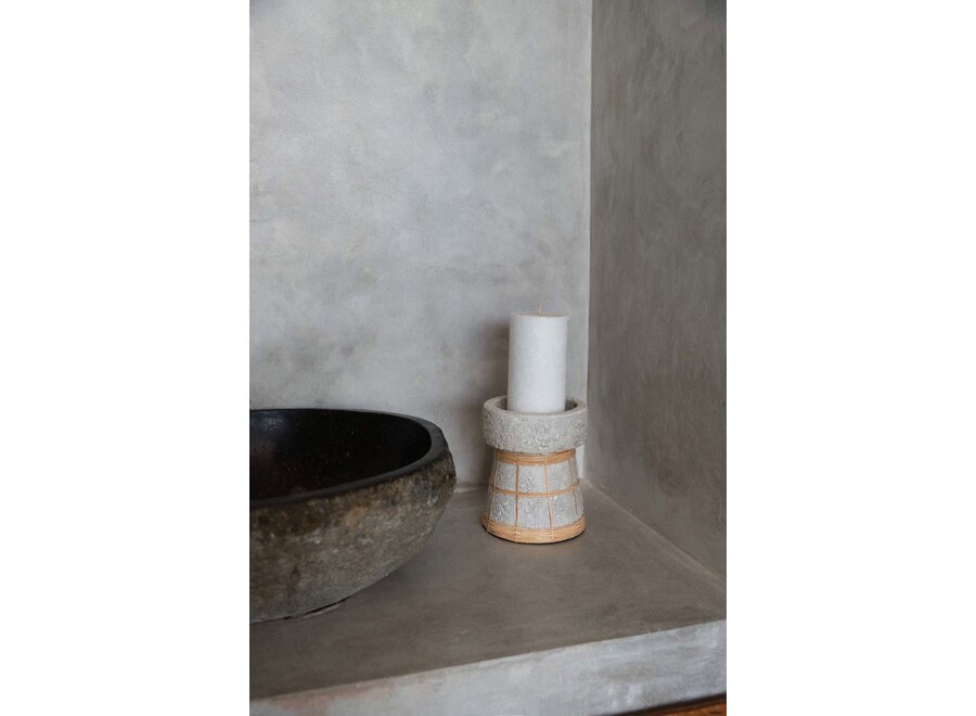 The Serene Candle Holder - Concrete Natural - L
