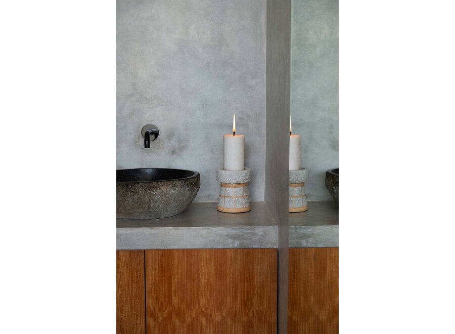 The Serene Candle Holder - Concrete Natural - M