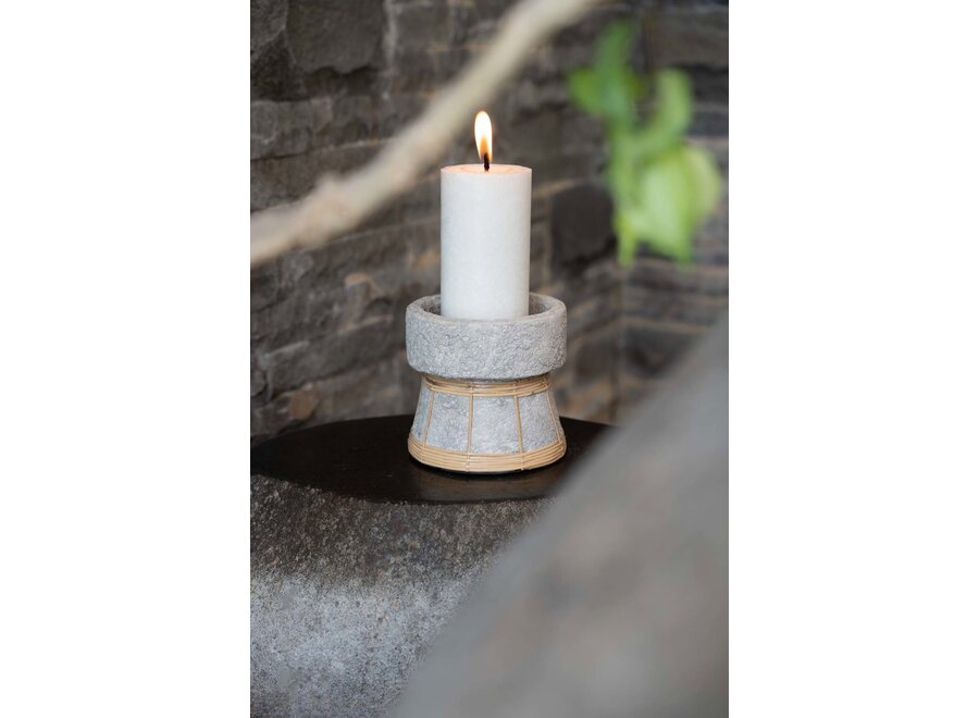 Il Portacandele Serene - Grigio Cemento Naturale - S