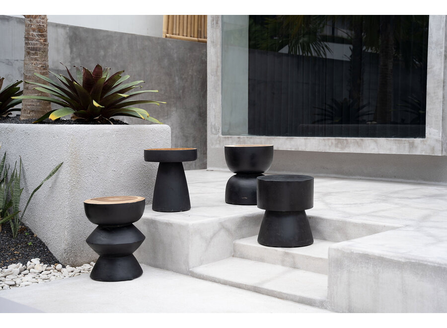 The Karbun Stool - Black Natural