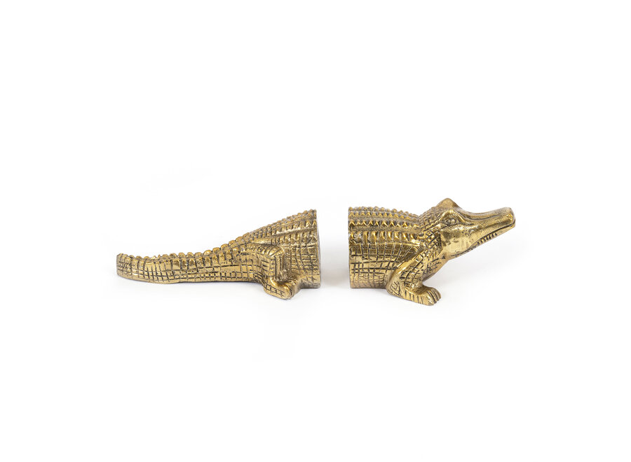 The Crocodile Book Stands - Brass