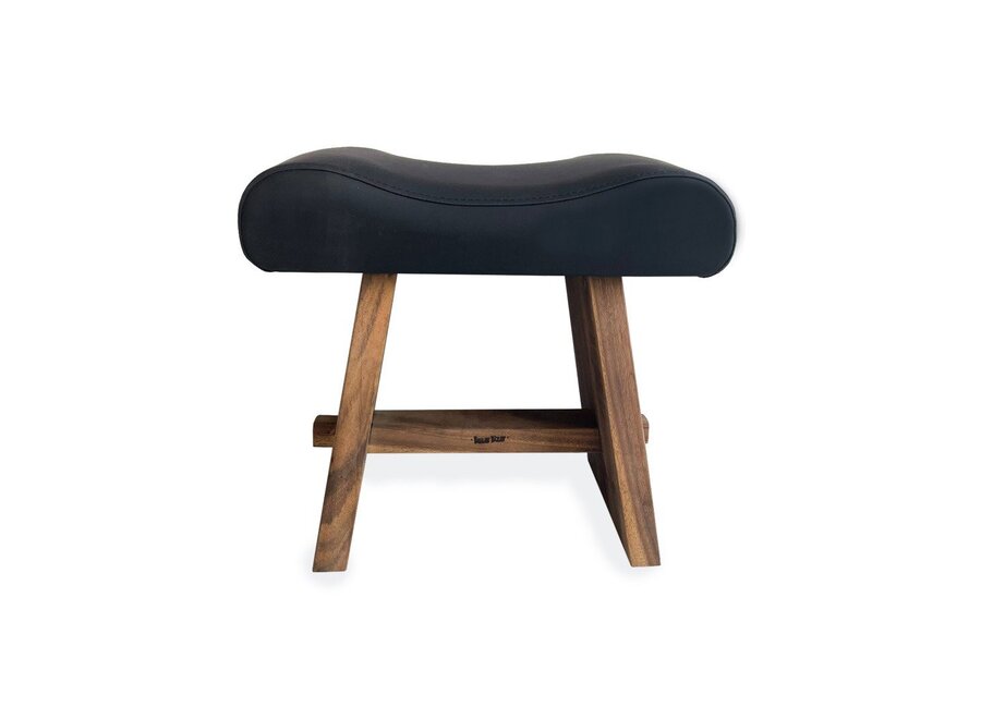 Le Tabouret Suar Avec Cuir - Naturel Noir