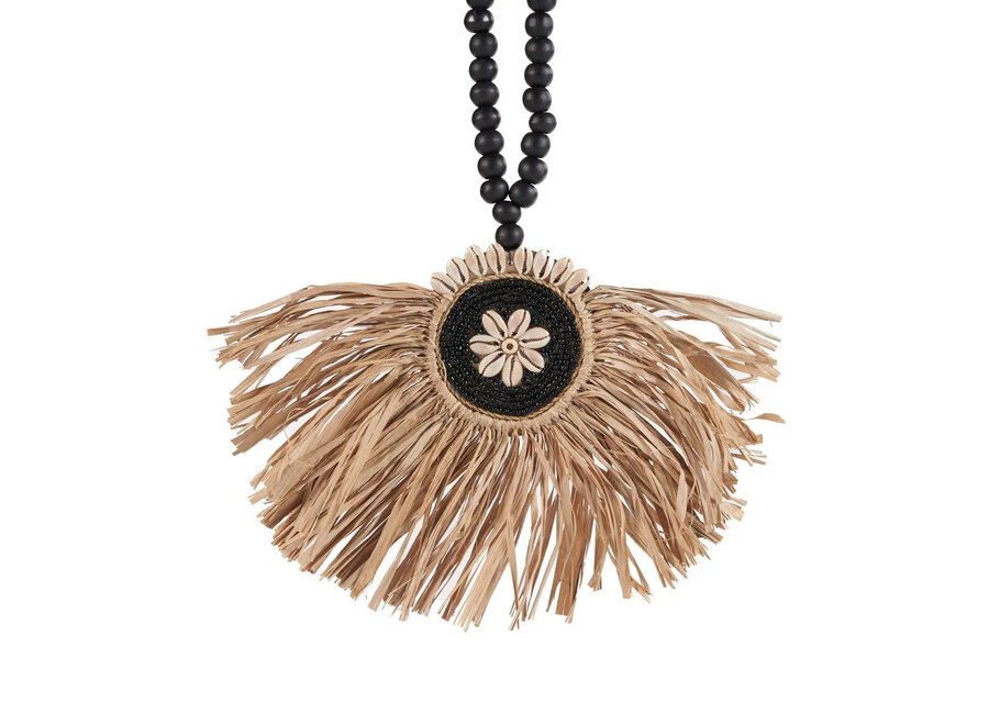 The Raffia Mahkota Tassel - Natural Black