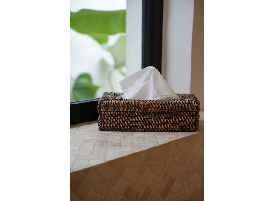 De Rattan Classic Tissue Doos - Naturel Bruin