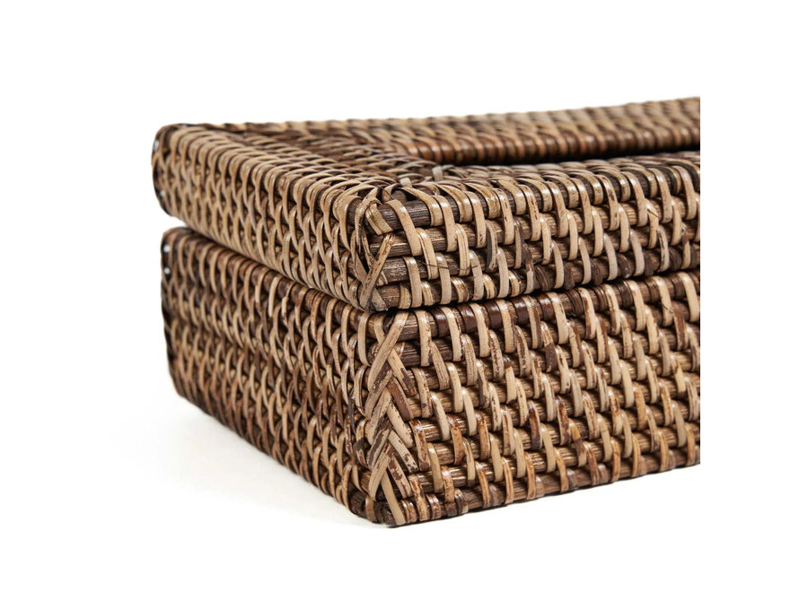 The Rattan Classic Tissue Box - Natural Brown