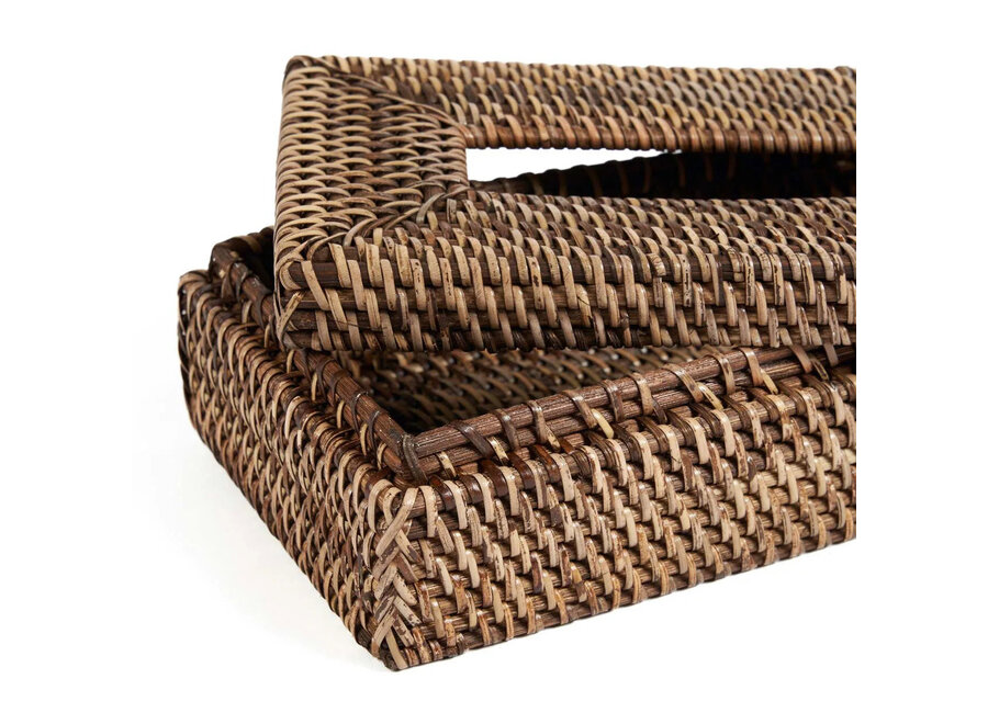 Scatola Porta Fazzoletti Rattan Classic - Marrone Naturale
