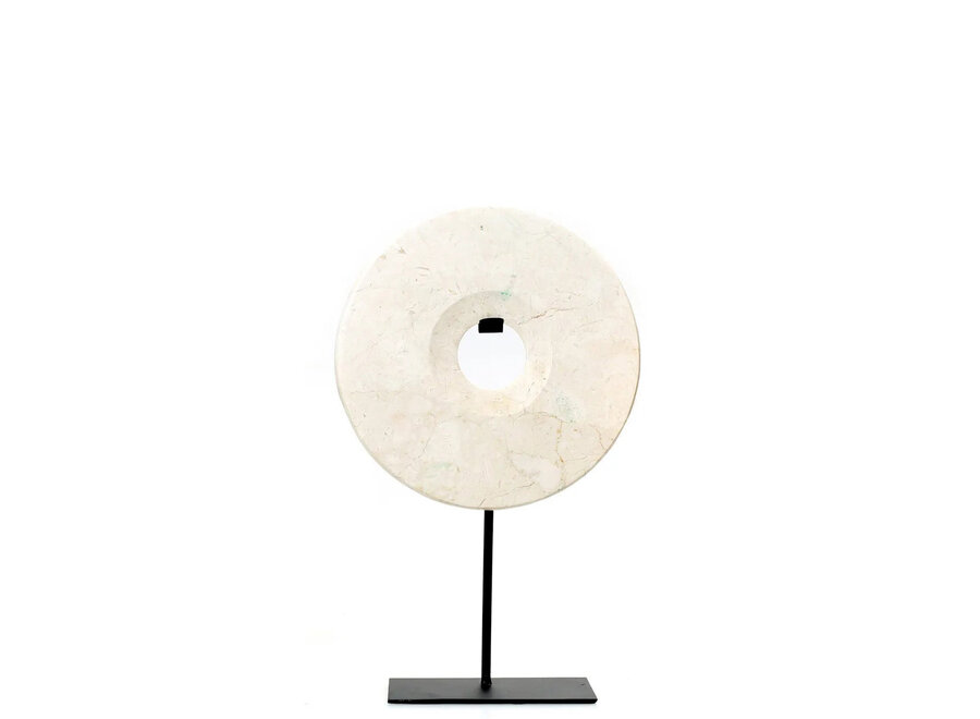 Disco di Marmo Su Supporto - Bianco - M