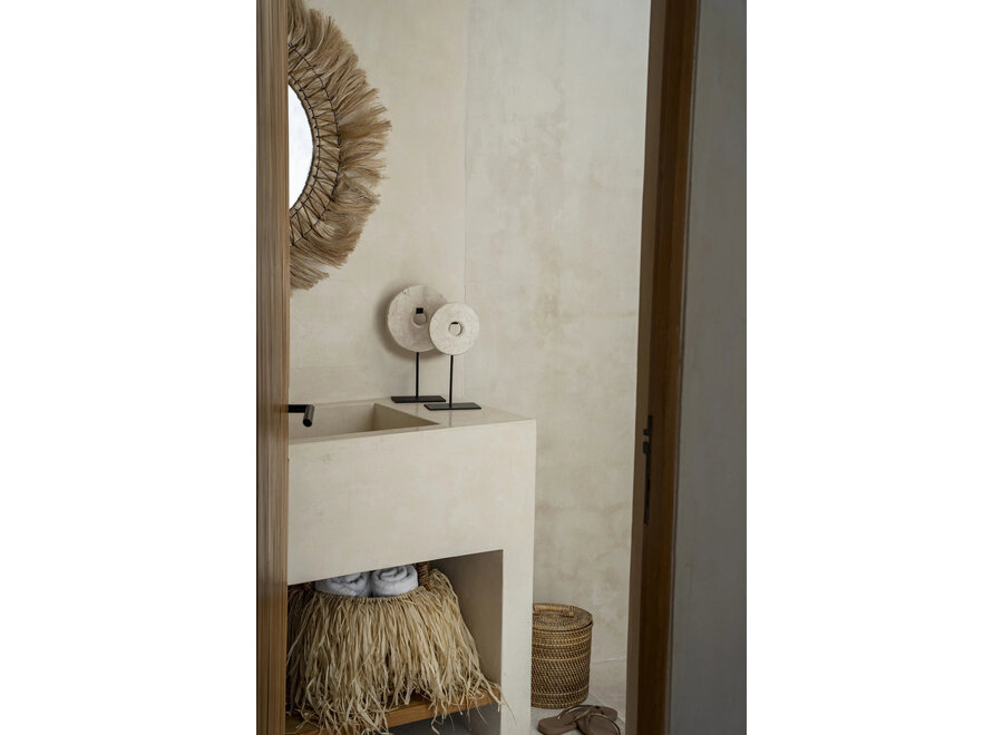 De Marmeren Disc op Stand - Wit - M