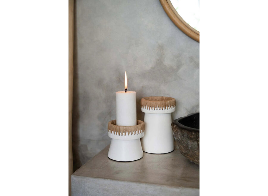 De Pretty Kaarsenhouder - Wit Naturel - S