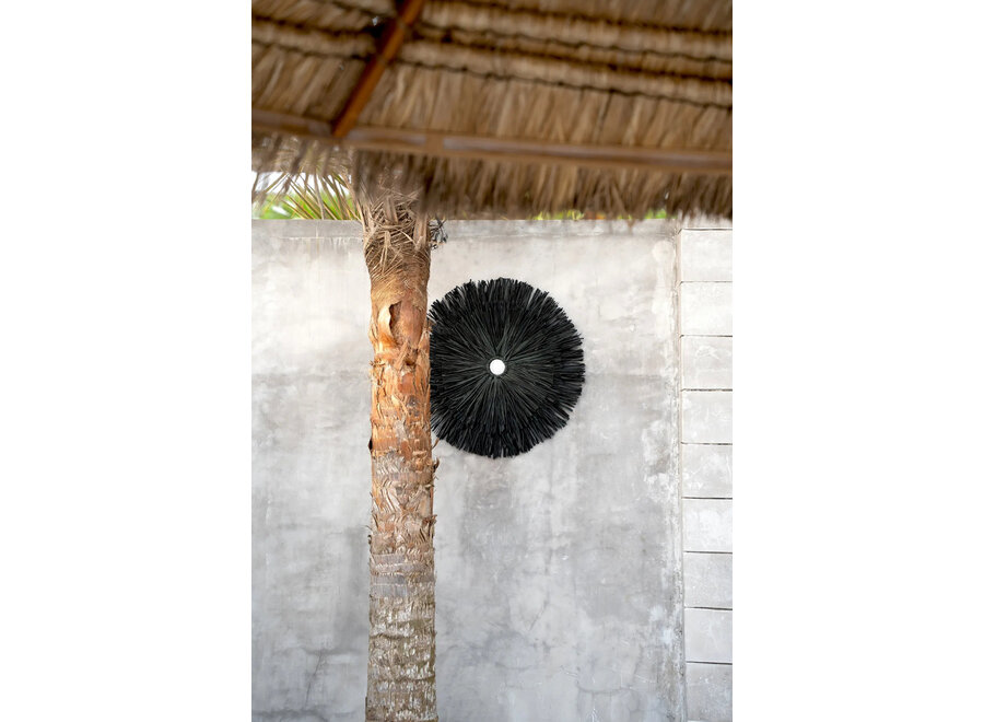 De Raffia Juju Muurdecoratie - Zwart