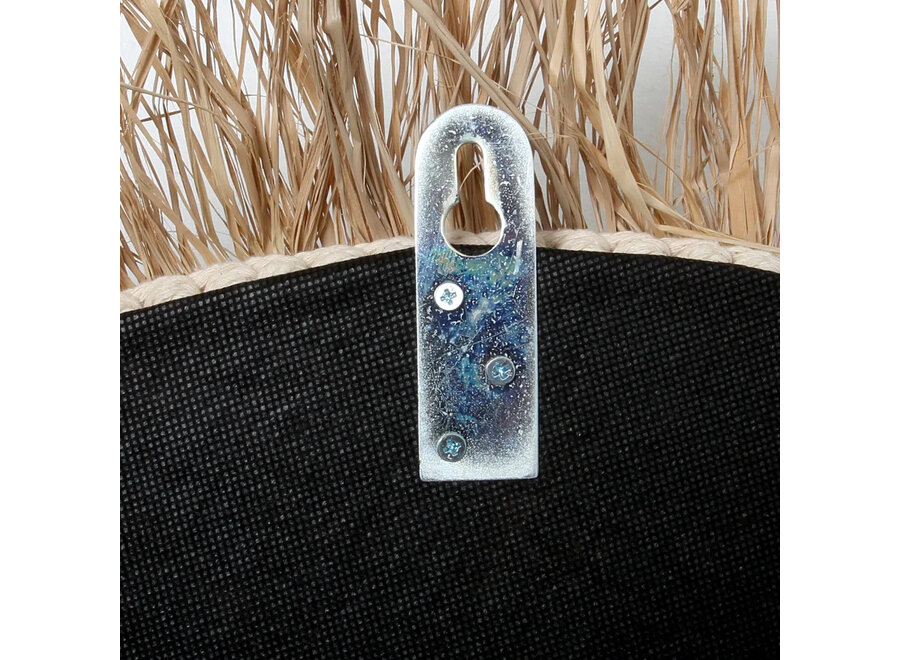 Der Raffia Cowrie Spiegel - Natur Weiss