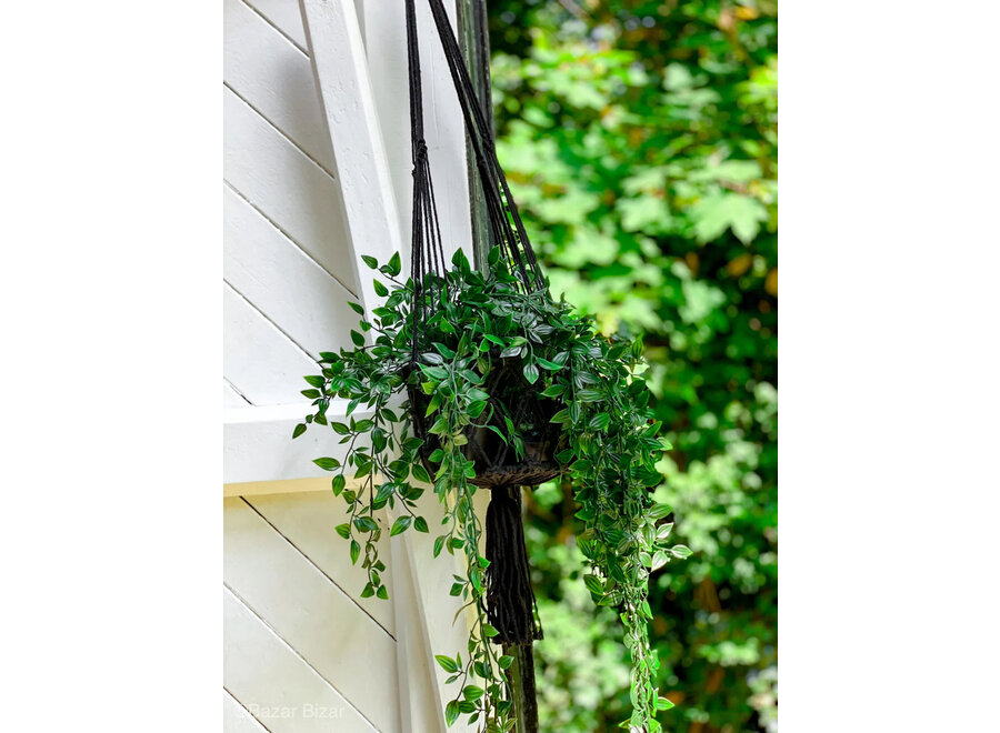 El Macrame Plant Holder - Black - M