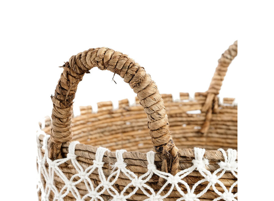 De Gekruist Gestikte Macramé Mand - L