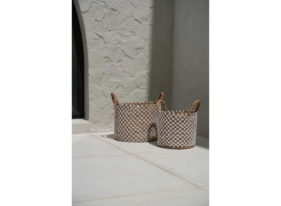 Le Panier en Macramé à Couture Croisée - L