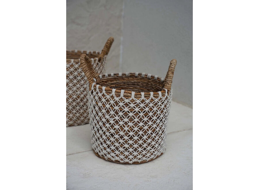 Le Panier en Macramé à Couture Croisée - S