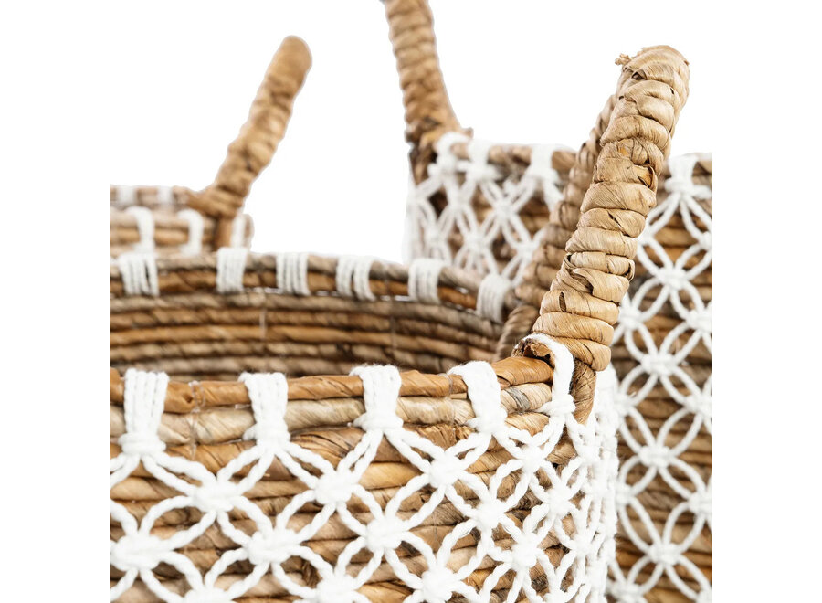 Le Panier en Macramé à Couture Croisée - S