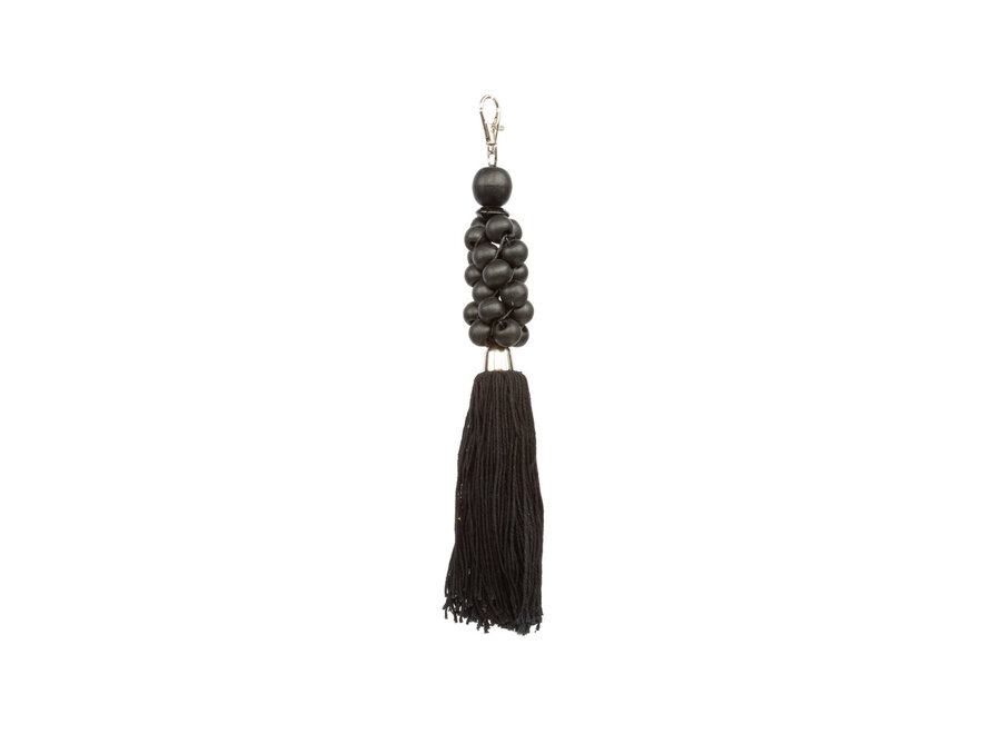 The Wooden Beads Keychain - Black