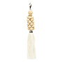 De Wooden Beads Sleutelhanger - Naturel Wit
