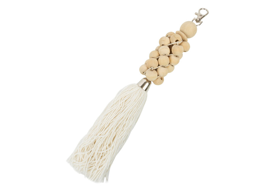 Le Porte-Clés Perles En Bois - Blanc Naturel