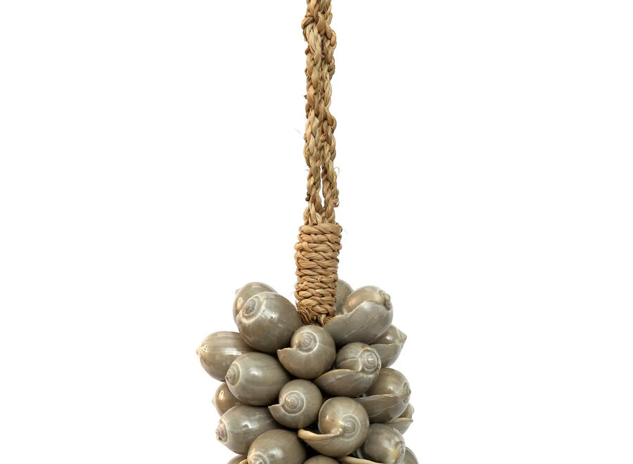 Le pompon en coquillage et coton - Gris