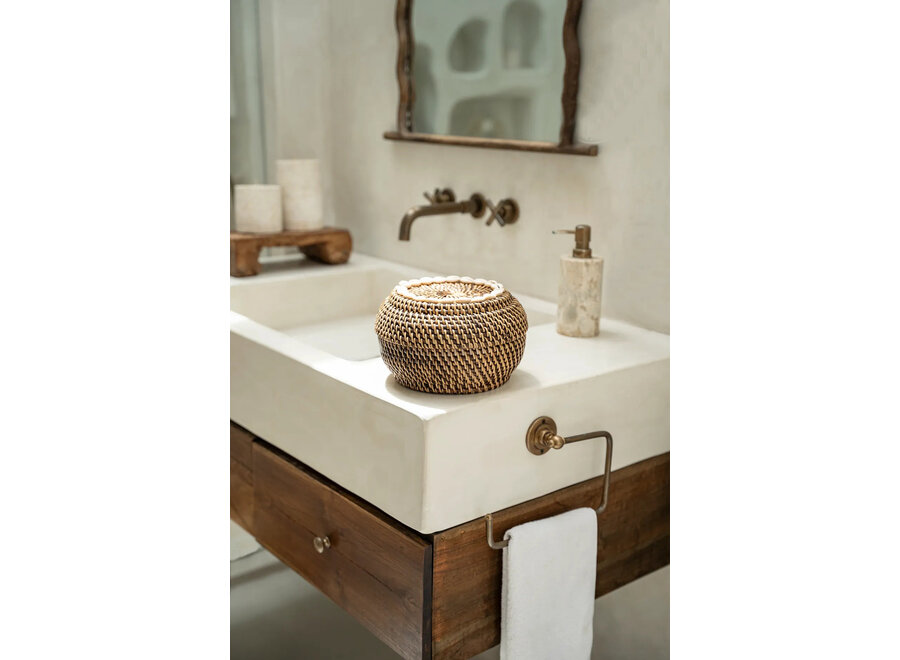 Der koloniale Peek-a-Boo-Korb – Naturbraun – S