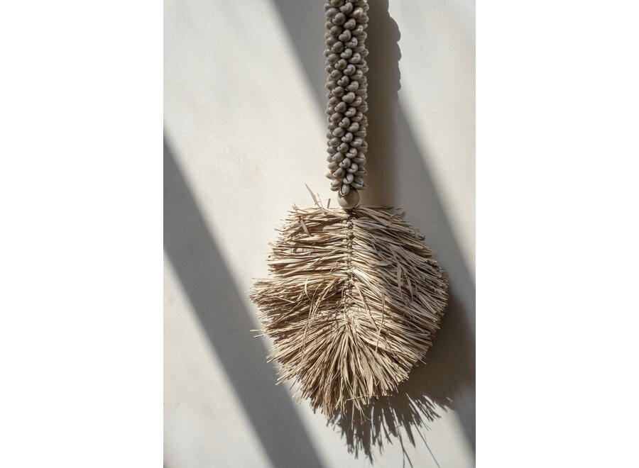 Le Pompon Coquille de Raphia - Crème Naturel