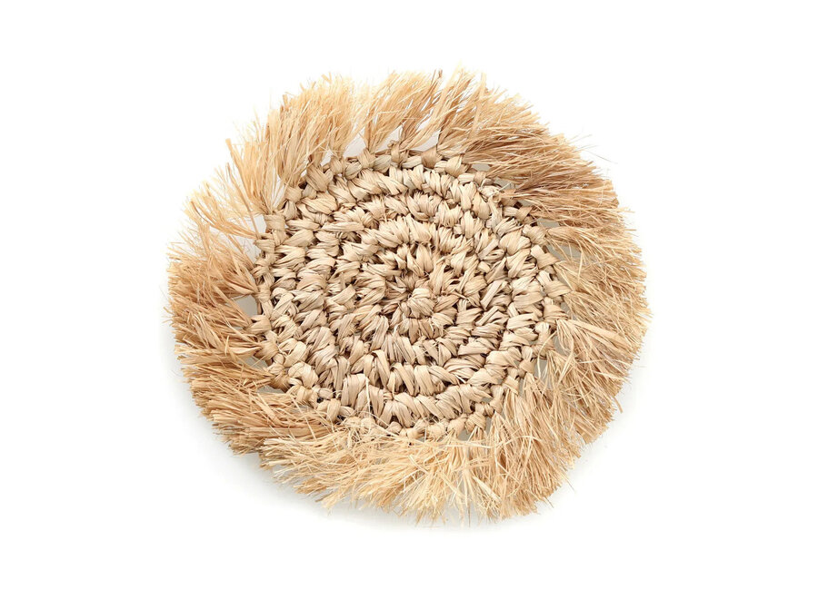 De Fringe Raffia Onderzetter - Naturel