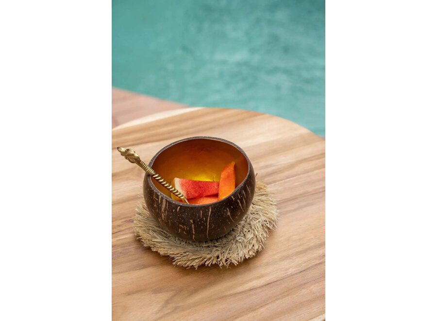 Der Fringe Raffia Untersetzer - Natur