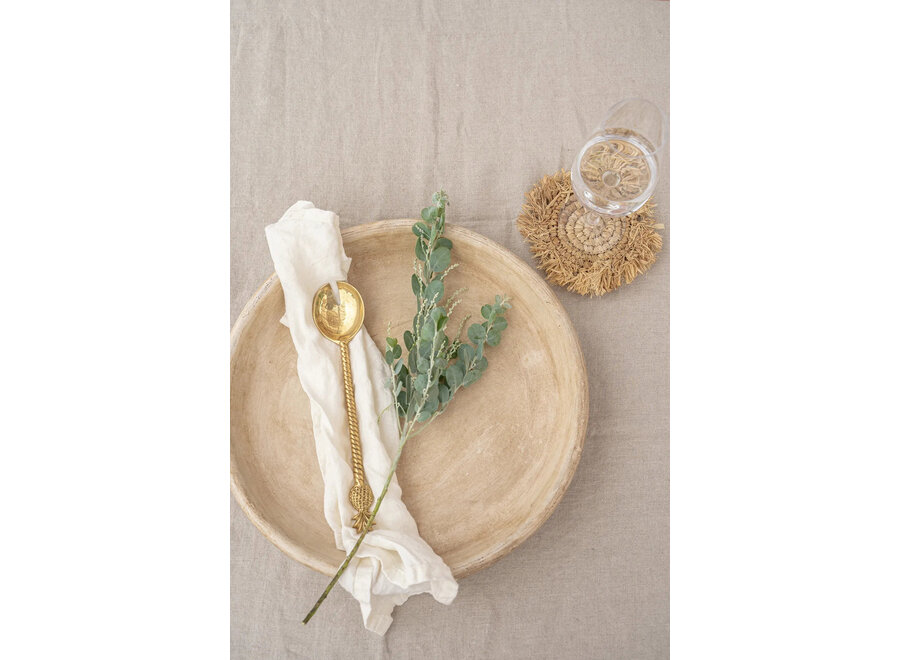 Posavasos Con Flecos De Rafia - Natural