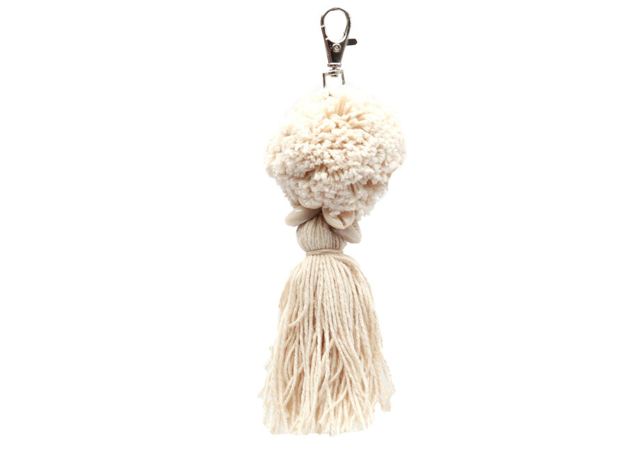 Le Porte-Clés Pompom - Blanc