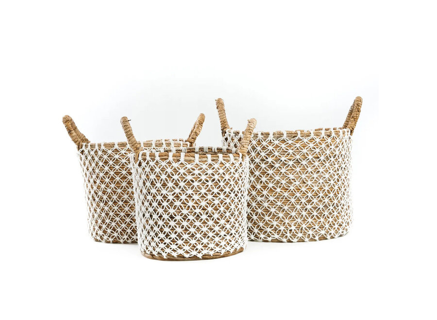 De Gekruist Gestikte Macramé Mand - S