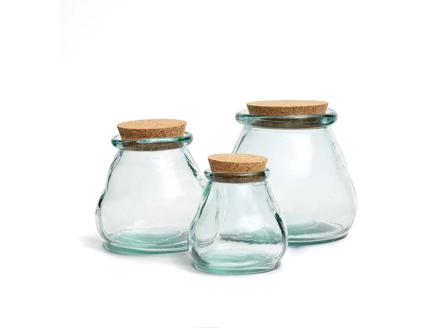 Vaso di Vetro Belly - Blu - L