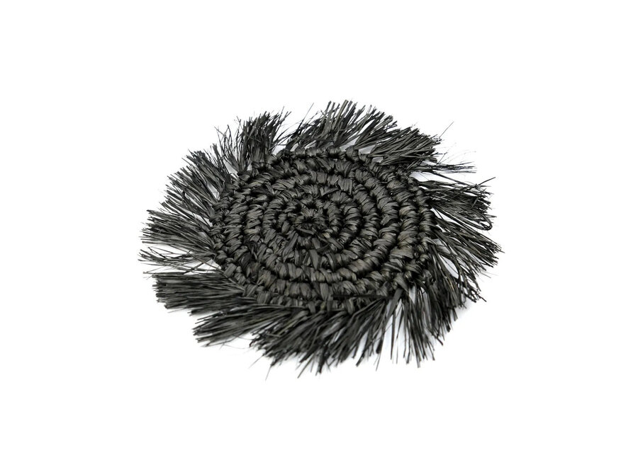 Le Sous-Verre Fringe Raffia - Noir