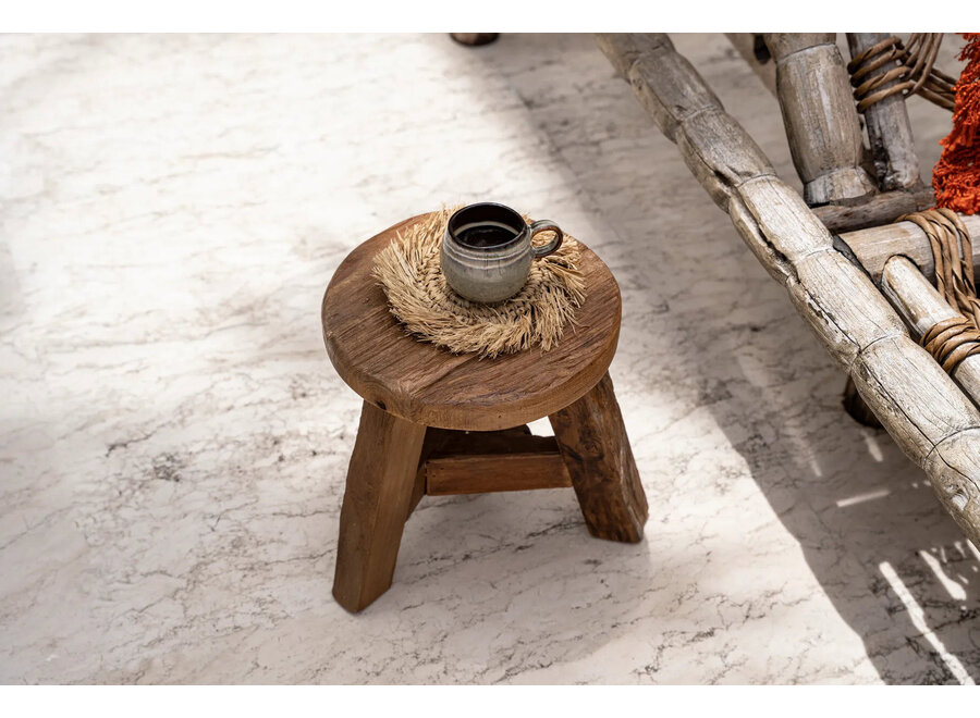 Der Fringe Raffia Untersetzer - Natur