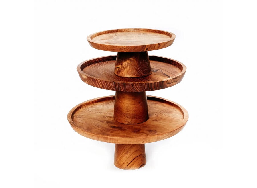 De Teak Root Taartplateau - S